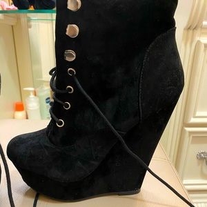 Brand new lace up wedge shoes